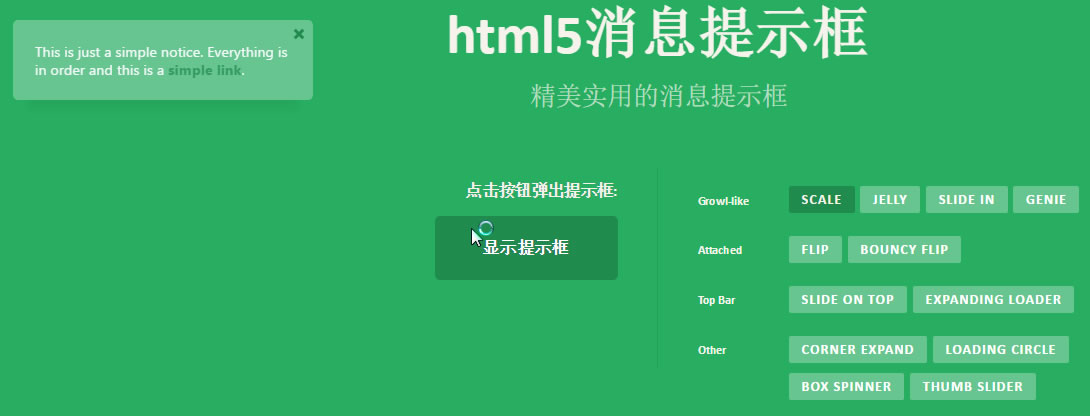 12款超酷HTML5信息提示框特效